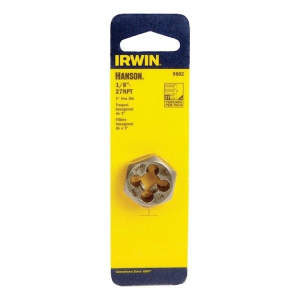 Irwin Irwin Hanson High Carbon Steel SAE Hexagon Die 1/8 in. 1 pc 9502ZR - main